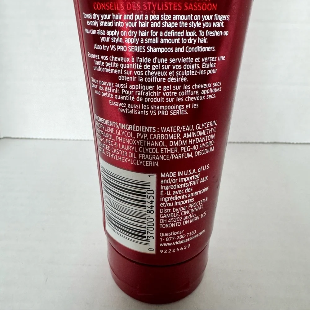 Vidal Sassoon Pro Series Mega Firm Hold Gel 5 Nearly Full 8.71 oz Max 24 Hour - Picture 7 of 9
